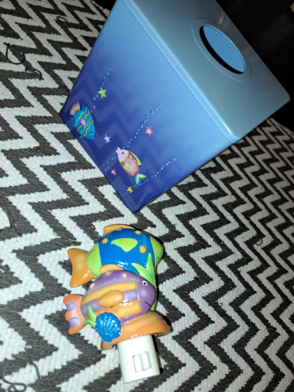 Ocean Night Light & Blue Tissue Box Cover